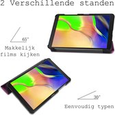 Hoesje Geschikt voor Samsung Galaxy Tab A 8.0 (2019) Hoes Case Tablet Hoesje Tri-fold - Hoes Geschikt voor Samsung Tab A 8.0 (2019) Hoesje Hard Cover Bookcase Hoes - Paars