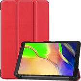 Hoesje Geschikt voor Samsung Galaxy Tab A 8.0 (2019) Hoes Case Tablet Hoesje Tri-fold - Hoes Geschikt voor Samsung Tab A 8.0 (2019) Hoesje Hard Cover Bookcase Hoes - Rood