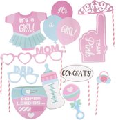 Photoprops Baby Meisje 12-Delig - It's a Girl - Baby Shower - Gender Reveal - Roze