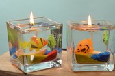 Kaars in de vorm van een aquarium, 8x8x8 cm, gemaakt door Candles by MilaNNE - BEKIJK VIDEO