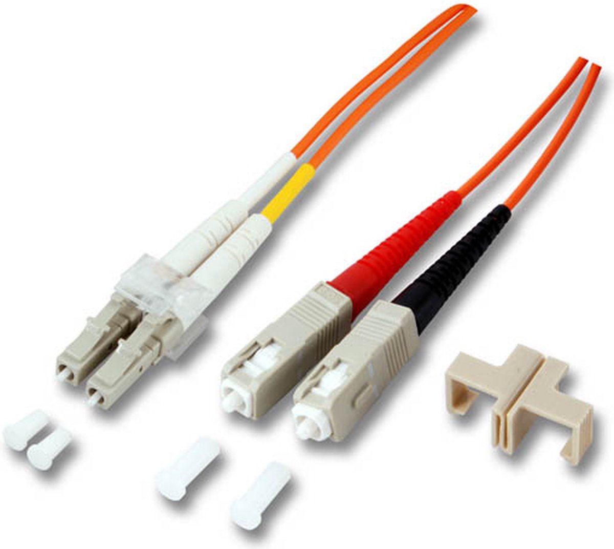 EFB Elektronik LC/SC 50/125µ 2m Glasvezel kabel Beige, Zwart, Oranje, Rood