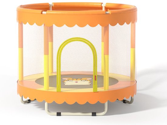 IKIDO Trampoline voor kinderen - Met gevoerde veiligheidshoes - Afsluitbaar veiligheidsnet -Speelgoed voor indoor en outdoor - Ronde - Tot 100kg - 150cm