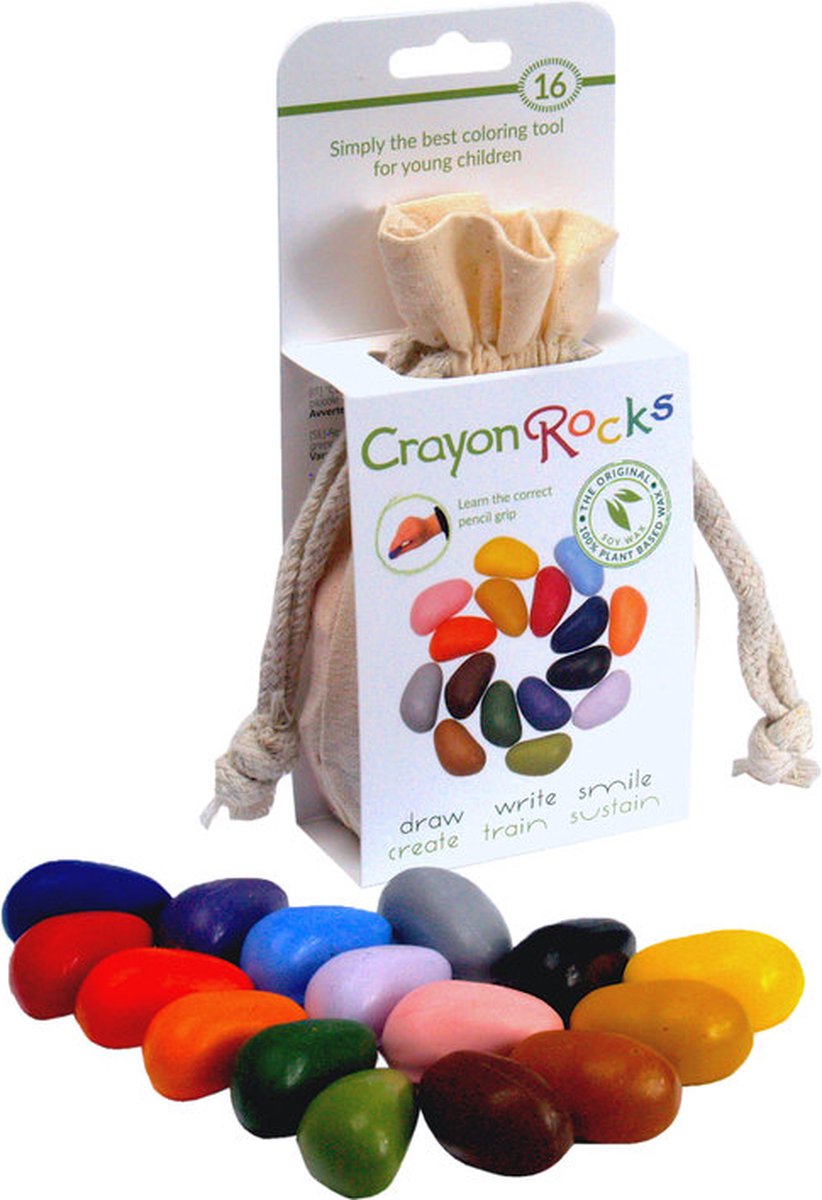 Crayon rocks - waskrijtjes - niet giftig - pengreep stimuleren - 16 stuks — afbeelding 9