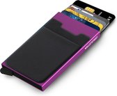 Walletstreet Uitschuifbare Pasjeshouder Plus - Walletstreet Aluminium Creditcardhouder Card Protector Anti-Skim/ RFID Card Protector 7 Pasjes – Paars/Purple