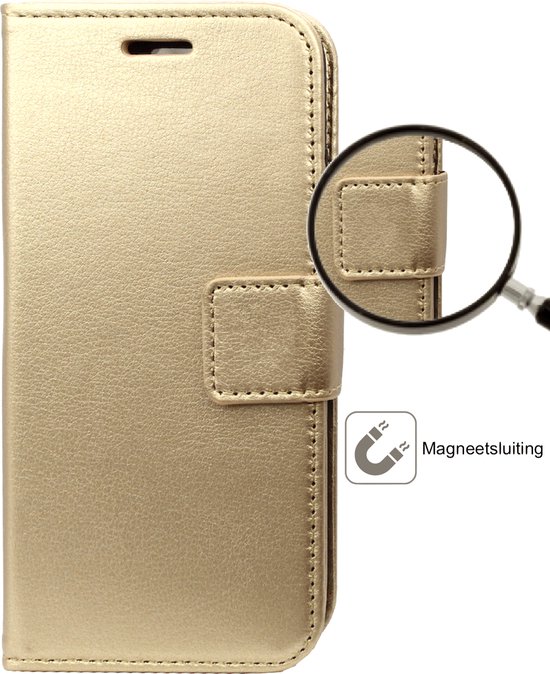 Coque Samsung Galaxy A14 - Etui Livre Porte-Cartes en Cuir Goud