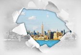 Fotobehang - Vlies Behang - Uitzicht op New York Stad 3D - 208 x 146 cm