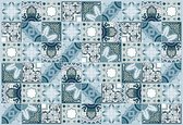 Papier peint Motif de carreaux bleus vintage | V8 - 368 cm x 254 cm | Polaire 130gr / m2
