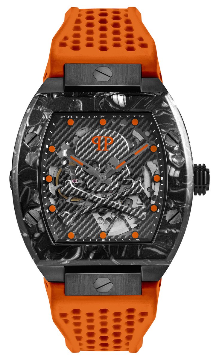 Philipp Plein The $keleton Sport Master PWBAA1222 Horloge - Siliconen - Oranje - Ø 45 mm