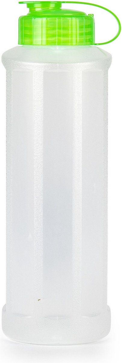 Plasticforte Drinkfles/waterfles/bidon - 1600 ml - transparant/groen - kunststof