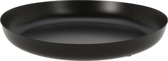 Excellent Houseware Dienblad of kaarsenplateau - D25 cm - metaal - zwart