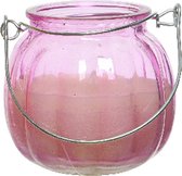 Bougie Decoris Citronnelle - verre - rose - anti moustique - 15 heures de combustion - D8 x H8 cm