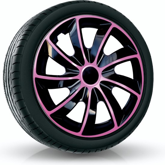 4-Delige Sparco Wieldoppenset Bergamo 14-inch zwart/zilver