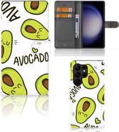 GSM Hoesje Geschikt voor Samsung Galaxy S23 Ultra Mobiel Bookcase Valentijn Cadeautje Haar Avocado Singing