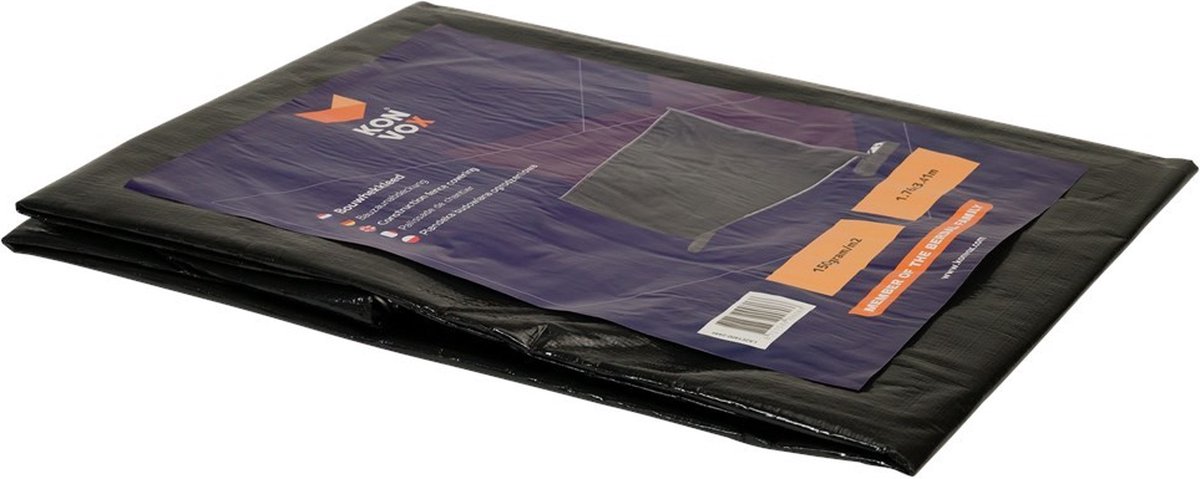 Zwart bouwhekzeil 176x341cm 150gr/m²