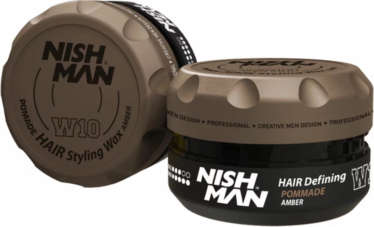 NISHMAN W10 Hair Styling Wax Pomade Amber 100 ml