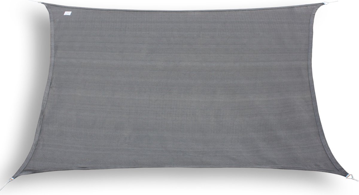 hanSe® Schaduwdoek Rechthoek Waterdoorlatend 3,5x4 m Zonnedoek Grijs