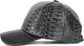 Baseball Cap - Krokodil PU leer - verstelbaar met gesp - zwart - one size