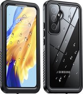 SBG Waterdicht Transparant Hoesje geschikt voor Samsung Galaxy A54 | Shockproof | Onderwater tot twee meter | Antislip greep | IP68-gecertificeerd | Doorzichtig / Zwart