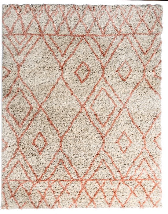 Furntastik Paredes Karpet, 160x230 cm, naturel/roze