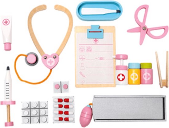 KIMIGO Dokterskoffer voor kinderen, medische doktersset, doctors set, doktersspel, medisch gereedschap voor meisjes en jongens, blauw