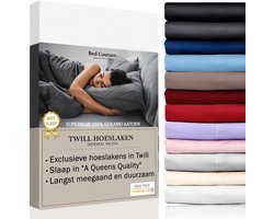 Bed Couture - Hoeslaken van 100% Katoen - Tweepersoons 140x200cm - Hoekhoogte 30cm - Ultra Zacht en Duurzaam - Wit