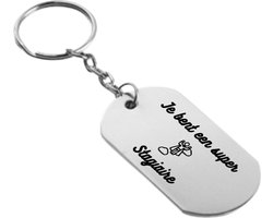 Akyol - Je bent een super stagiaire sleutelhanger cadeau - Afscheidscadeau stagiaire - Afscheid stagiaire - Cadeau stagiaire - Leuk kado voor iemand die stage loopt - 2,5 x 2,5 CM
