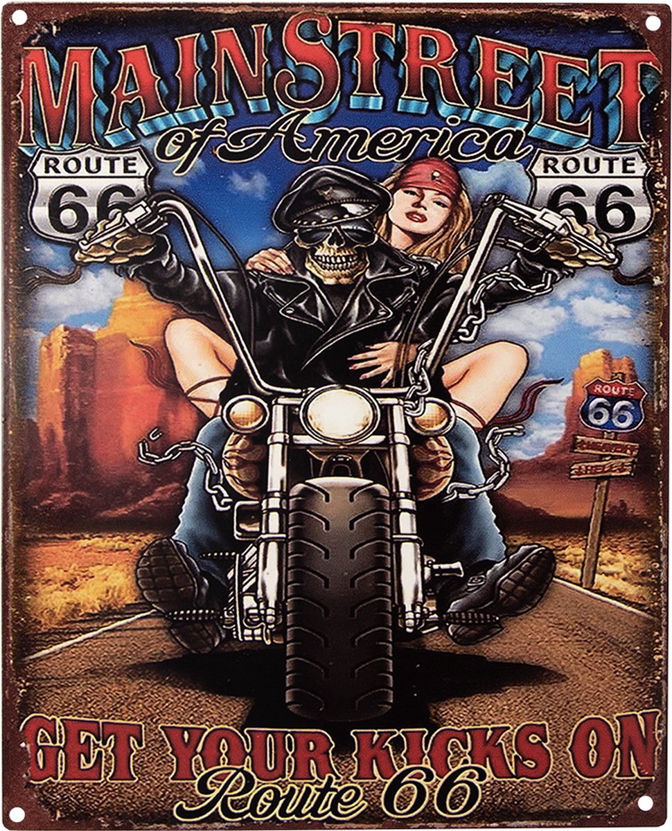 Tekstbord 20x25 cm Bruin Blauw IJzer Motor