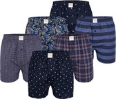 Phil & Co 6-Pack Wide Boxers Men Woven Katoen Multipack 6-Pack - Taille L - Boxer ample homme