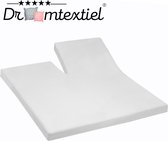 Droomtextiel Luxe Split-Topper Hoeslaken Katoen-Satijn - 160x200 cm Wit - Hoogwaardige Kwaliteit - Super Zacht