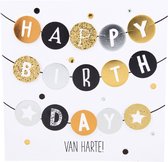 Depesche - Glamour wenskaart met de tekst "Happy Birthday! Van harte!" - mot. 019