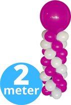 Ballonpilaar 210 cm - Roze (Donkerroze) - Ballonstandaard - Ballonnen standaard - Ballonboom - Verjaardag versiering - Verjaardag decoratie Blauw - Ballonnen Pilaar Frame - 210 cm standaard + ballonnen