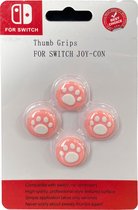 Thumb Grips adaptés pour Nintendo Switch/ OLED / Lite - Rose avec pattes blanches - Performance Thumb Sticks - Cat Paws - Precision Rings - DUO PACK Thumbsticks - 4 pièces