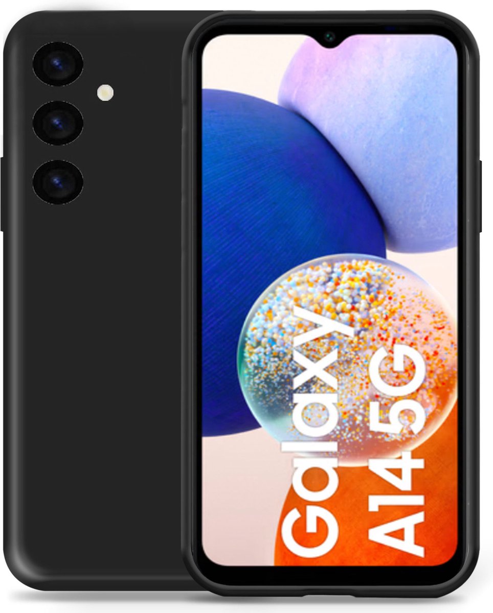 Hoesje geschikt voor Samsung A14 5G - Liquid Back Case Cover Zwart