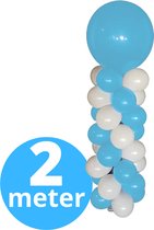 Ballonpilaar 210 cm - Blauw (Lichtblauw) - Ballonstandaard - Ballonnen standaard - Ballonboom - Verjaardag versiering - Verjaardag decoratie Blauw - Ballonnen Pilaar Frame - 210 cm standaard + ballonnen