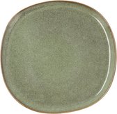 BIDASOA Ikonic - Dinerbord - Groen - Keramiek - 6 Stuks - 20.2 x 19.7 x 1.3 cm