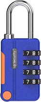 Cadenas avec code numérique - 4 chiffres - Blauw - Serrure à combinaison pour coffre-fort, casier, sac à dos et sac