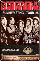 Signs-USA - Panneau de concert - métal - Scorpions - Summer Sting Tour 1985 - 30x40 cm