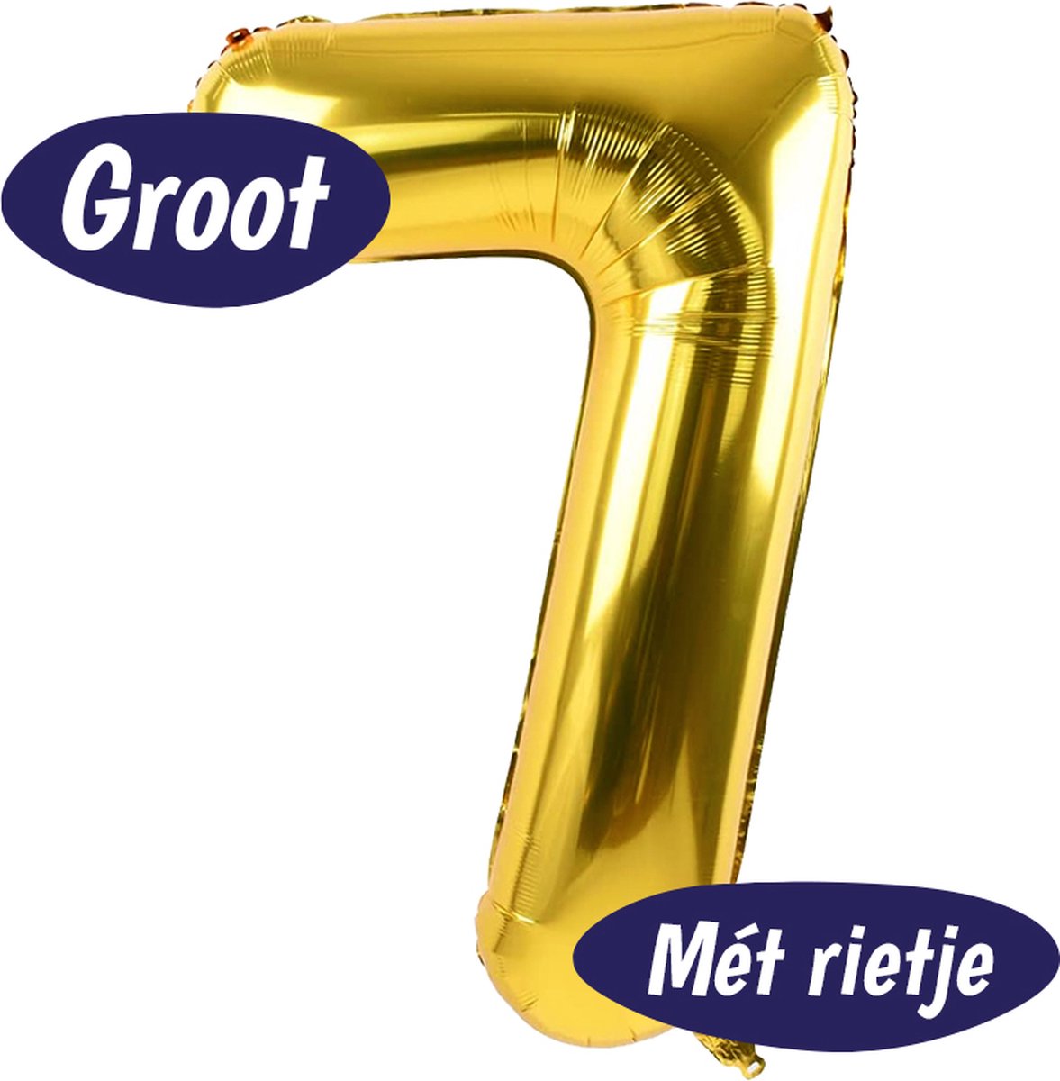 Cijfer Ballonnen - Ballon Cijfer 7 - 70cm Goud - Folie - Opblaas Cijfers - Verjaardag - 7 jaar, 70 jaar - Versiering