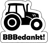 LBM autosticker/tractorsticker - BBB bedankt - zwart