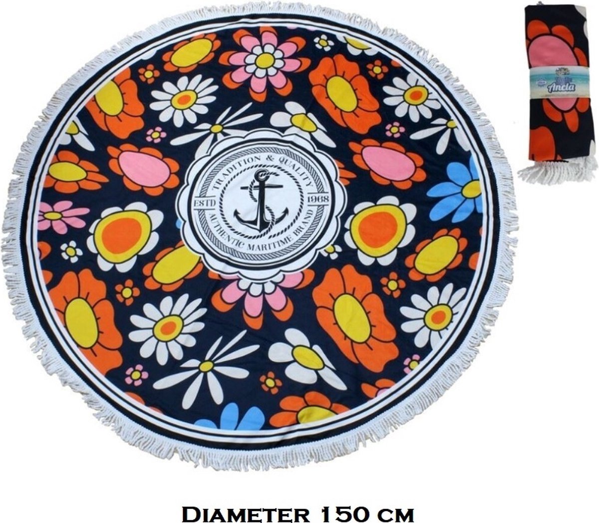 Strandlaken Rond polyester - diameter 150cm - MARITIME