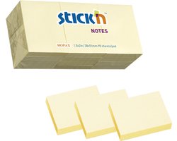 Stick'n kleine memoblokjes - 38x51mm - 12 stuks - Pastel Geel - 1200 sticky notes