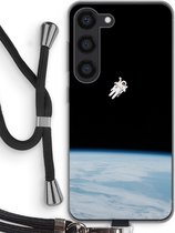 Case Company® - Hoesje met koord geschikt voor Samsung Galaxy S23 hoesje met Koord - Alone in Space - Telefoonhoesje met Zwart Koord - Bescherming aan alle Kanten en Over de Schermrand