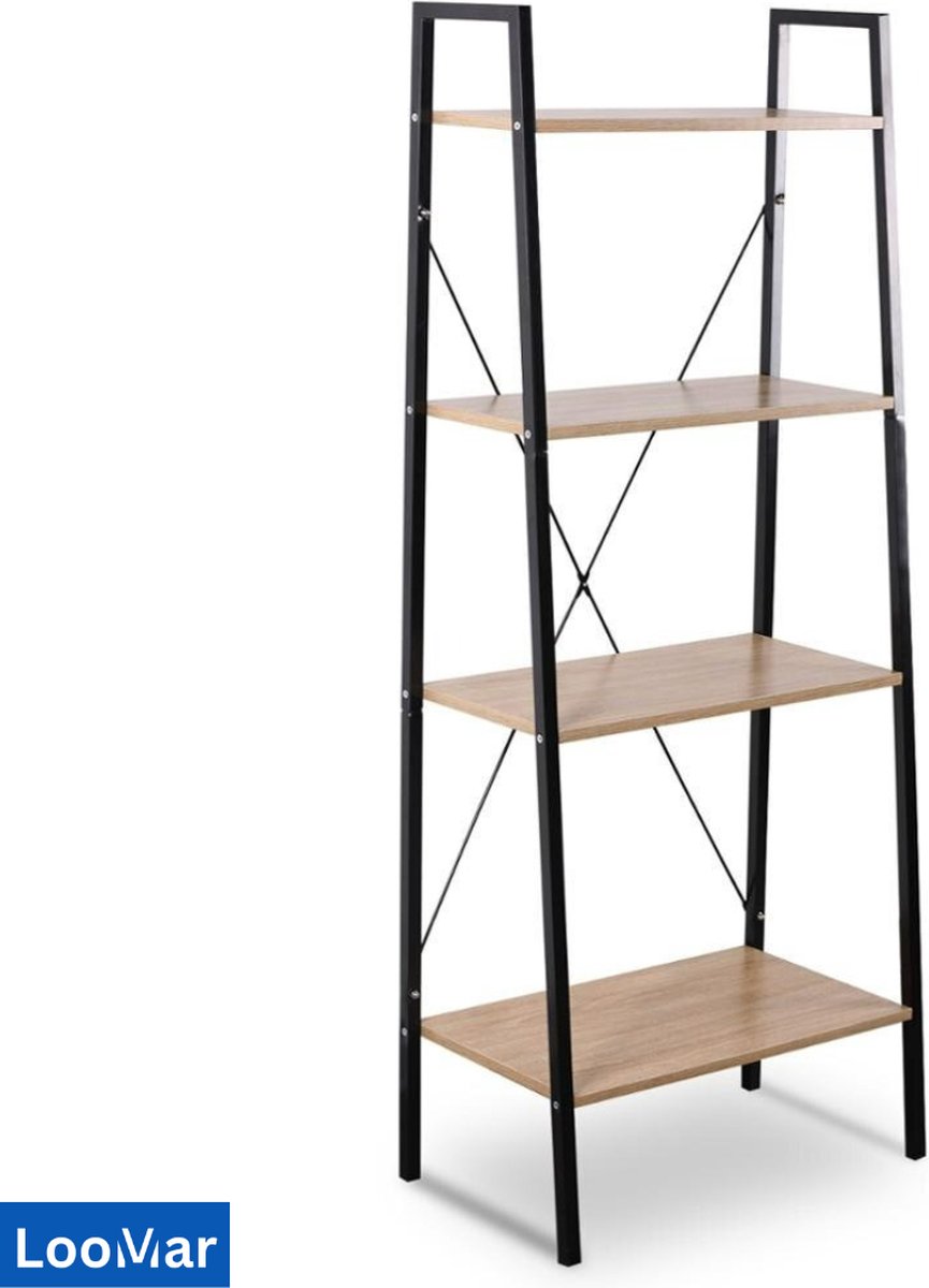 Opbergkolom met hout decor, 3 planken, 2 lades, natuurlijk Opbergkolom met hout decor, 3 planken, 2 lades, natuurlijk