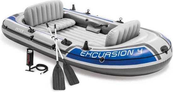Intex Excursion 4 Opblaasboot - 4-persoons - Grijs