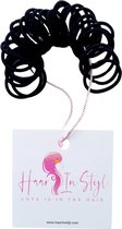 Haar in Stijl® Haarelastiek Masia Zwart - 30 stuks kleine elastiekjes - baby meisje haaraccessoires