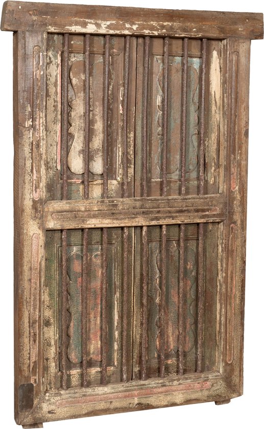 Vintiquewise QI003053 Ouderwetse kleine koffer met riemen, hout, antieke kersenboom, 20,32 x 12,7 x 7,65 cm