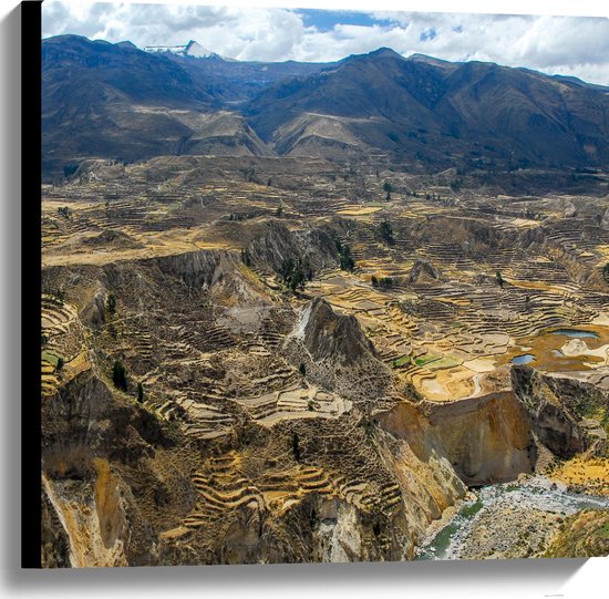 WallClassics - Toile - Vue des Montagnes du Pérou - 60x60 cm Photo sur Toile Peinture (Décoration murale sur Toile)