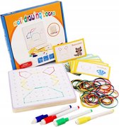 Geobord - Elastiekspel - Whiteboard Spel - Tweezijdig - Motoriek - Montessori Speelgoed - Educatief Speelgoed - Sensorisch Speelgoed - Geometrische Vormen - Tangram - Figuren - Ruimtelijk Inzicht