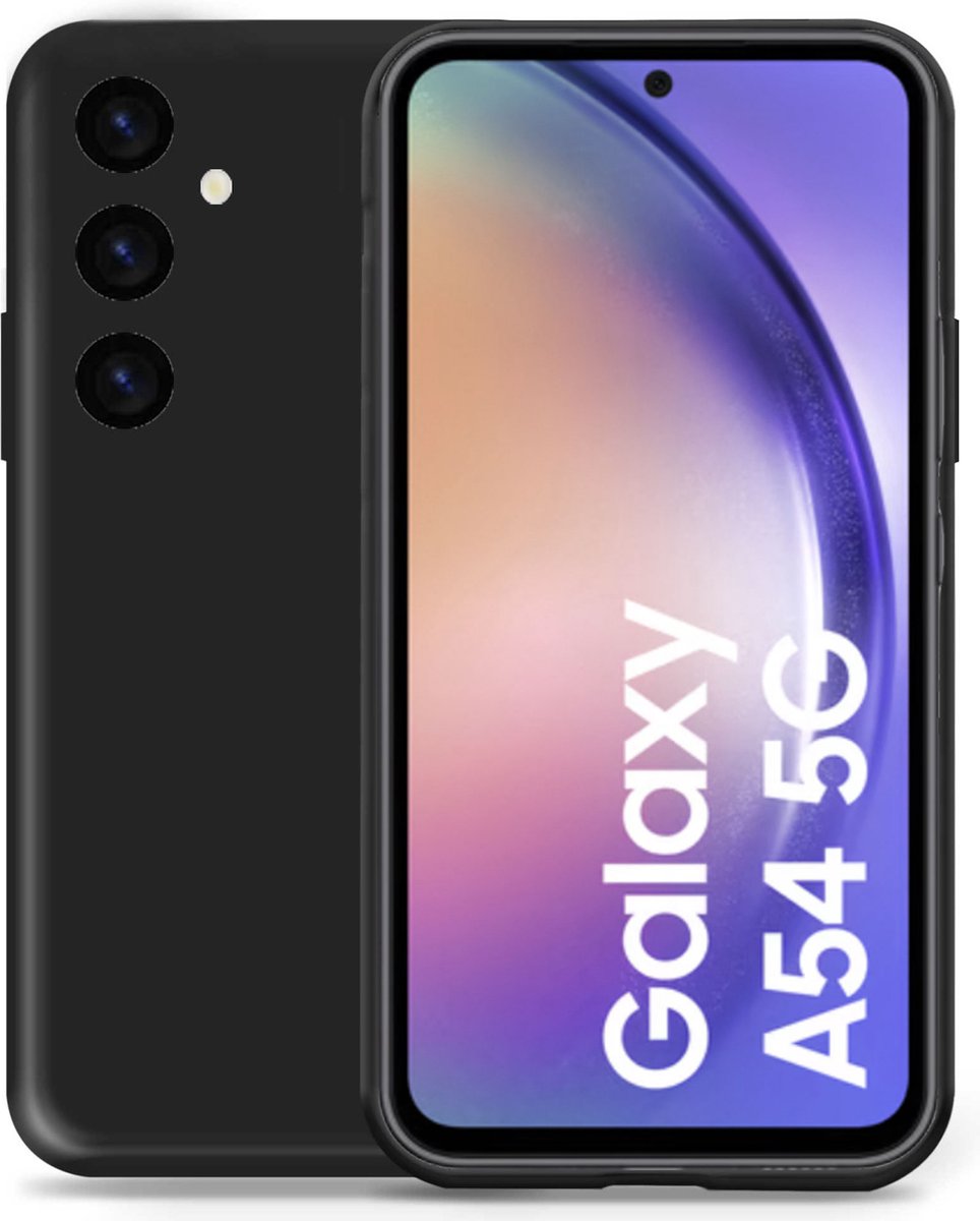Hoesje geschikt voor Samsung A54 - Liquid Back Case Cover Zwart