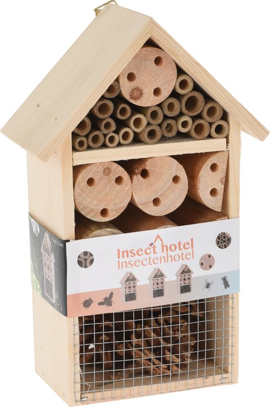 Vlinderhuis/bijenhuis/wespenhotel voor insecten 25 cm - Tuindecoratie - Diervriendelijk - Hotel/huisje voor insecten - Bijenhuis/vlinderhuis/lieveheersbeestjehuis